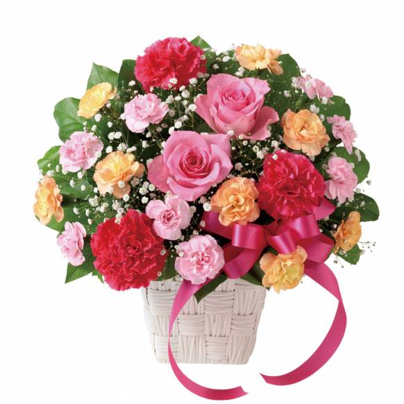 花キューピット加盟店 店舗名：菊花園
フラワーギフト商品番号：521315
商品名：ピンクリボンのアレンジメント